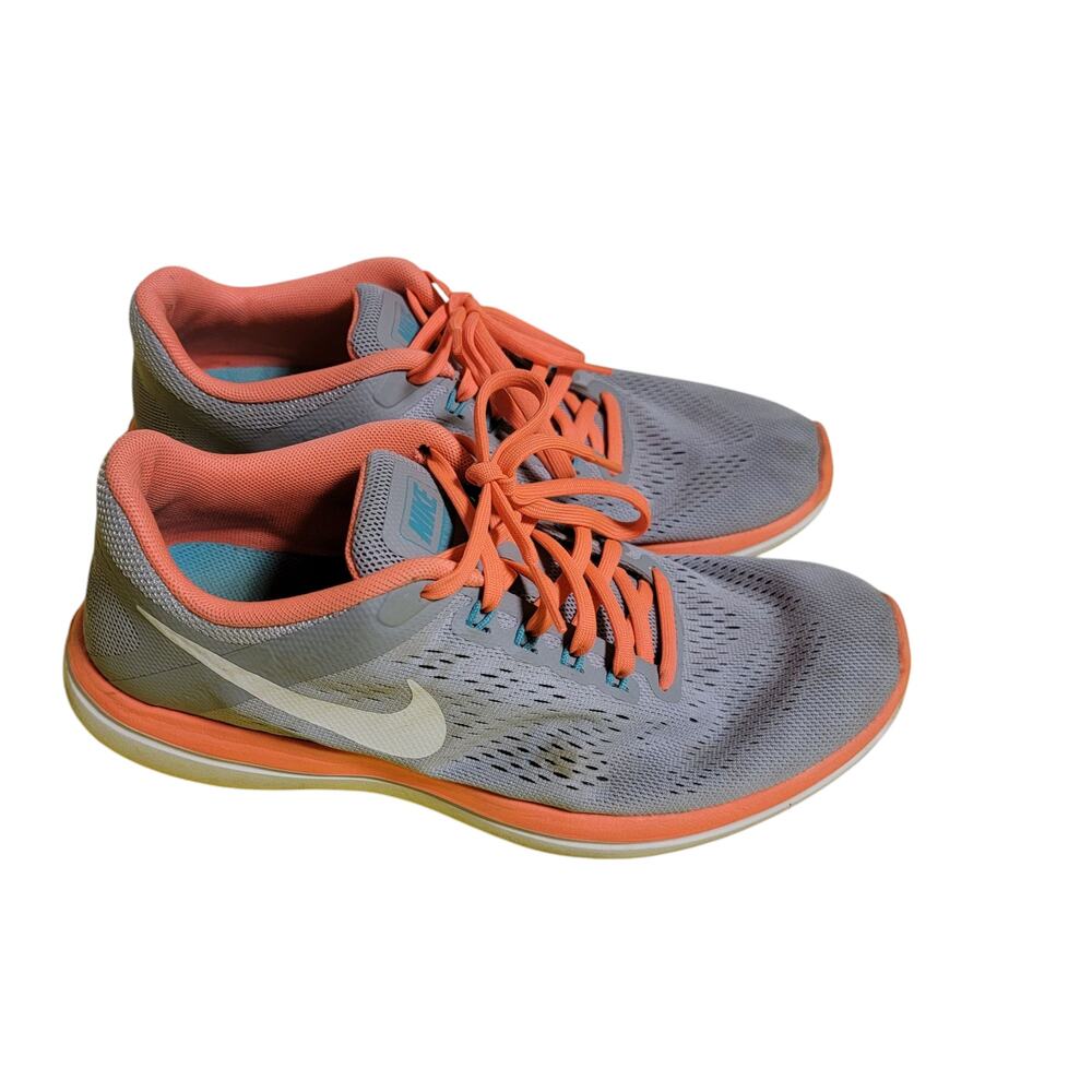 Nike Flex RN 2016 Running Shoes ‎ Gray-Orange Womens Size 7.5